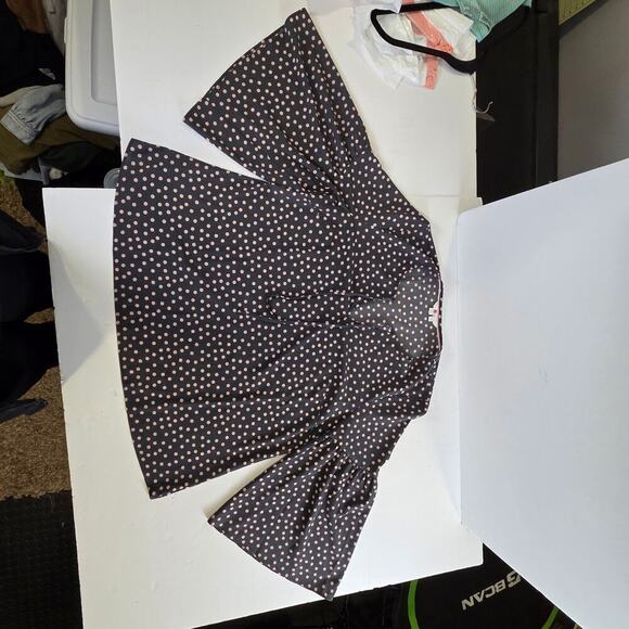 Boden Polkadot Flare Sleeve Relaxed Fit Blouse Top Size US 12 UK 16 - Picture 1 of 7